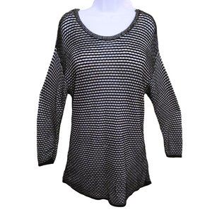 Pendleton Woolen Mills Tunic Sweater -XL Loose Knit Striped Crewneck Navy White